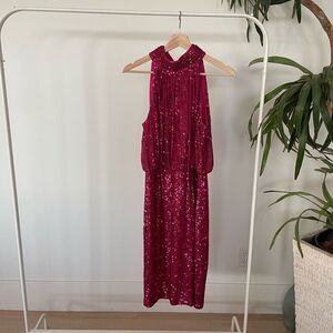 Eliza J Pink Fuchsia Sequins Wedding Guest Dress
